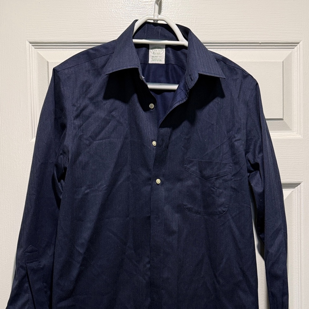 Brooks Brothers Dark Blue Casual Button-Down Shirt